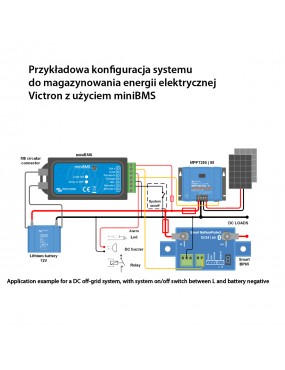 System monitorowania akumulatorów LiFePO4 MiniBMS Victron Energy - Schemat podłączenia