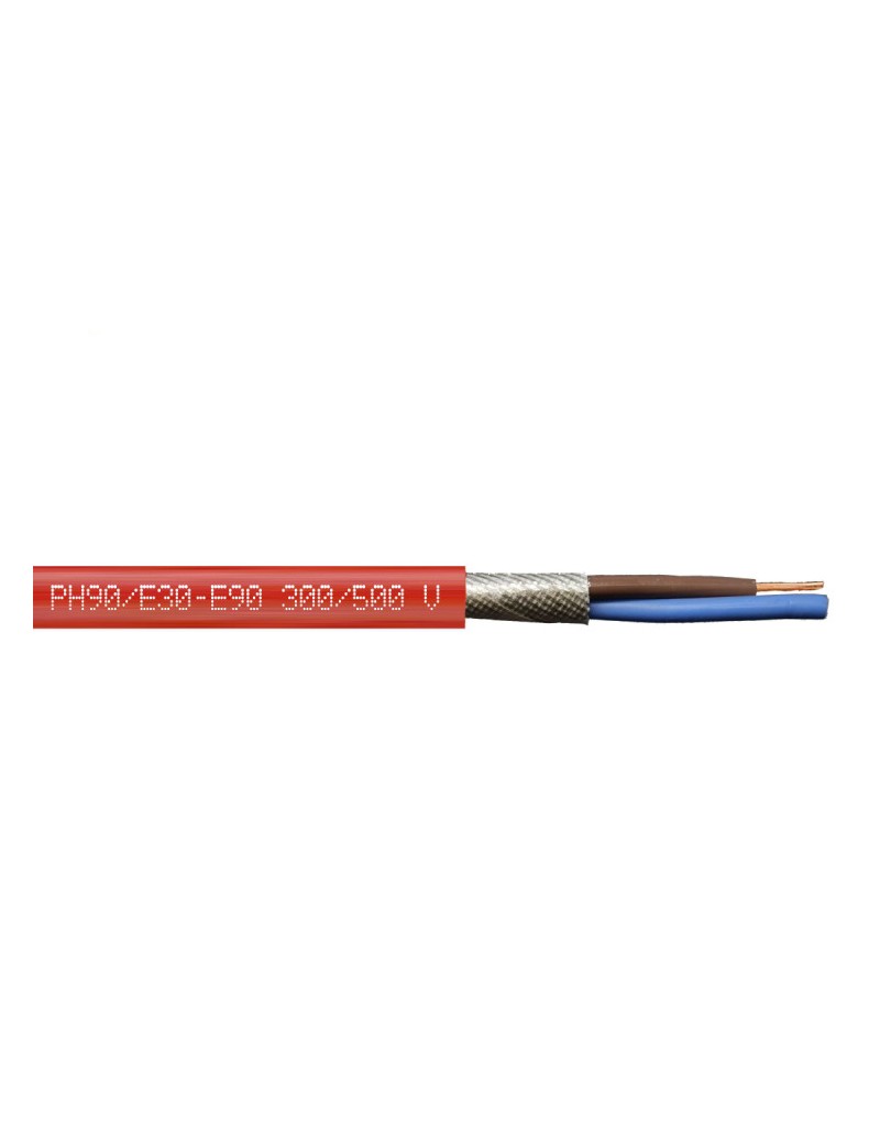 Kabel ognioodporny, bezhalogenowy czerwony 2 x 1,5 mm2 - TECHNOFLAME HDGs(żo)-W FE180 PH90/E30-E90 #2