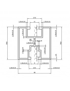 Profil do montażu paneli fotowoltaicznych 40x40 mm 2,2 m schemat